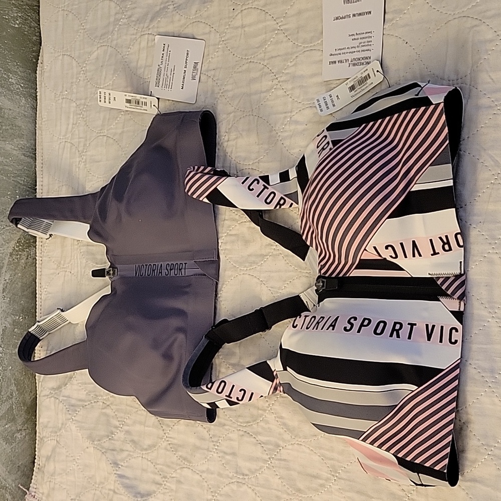 2 Victoria Secret Incredible Knockout Ultra Max Support Sport Bras 30C